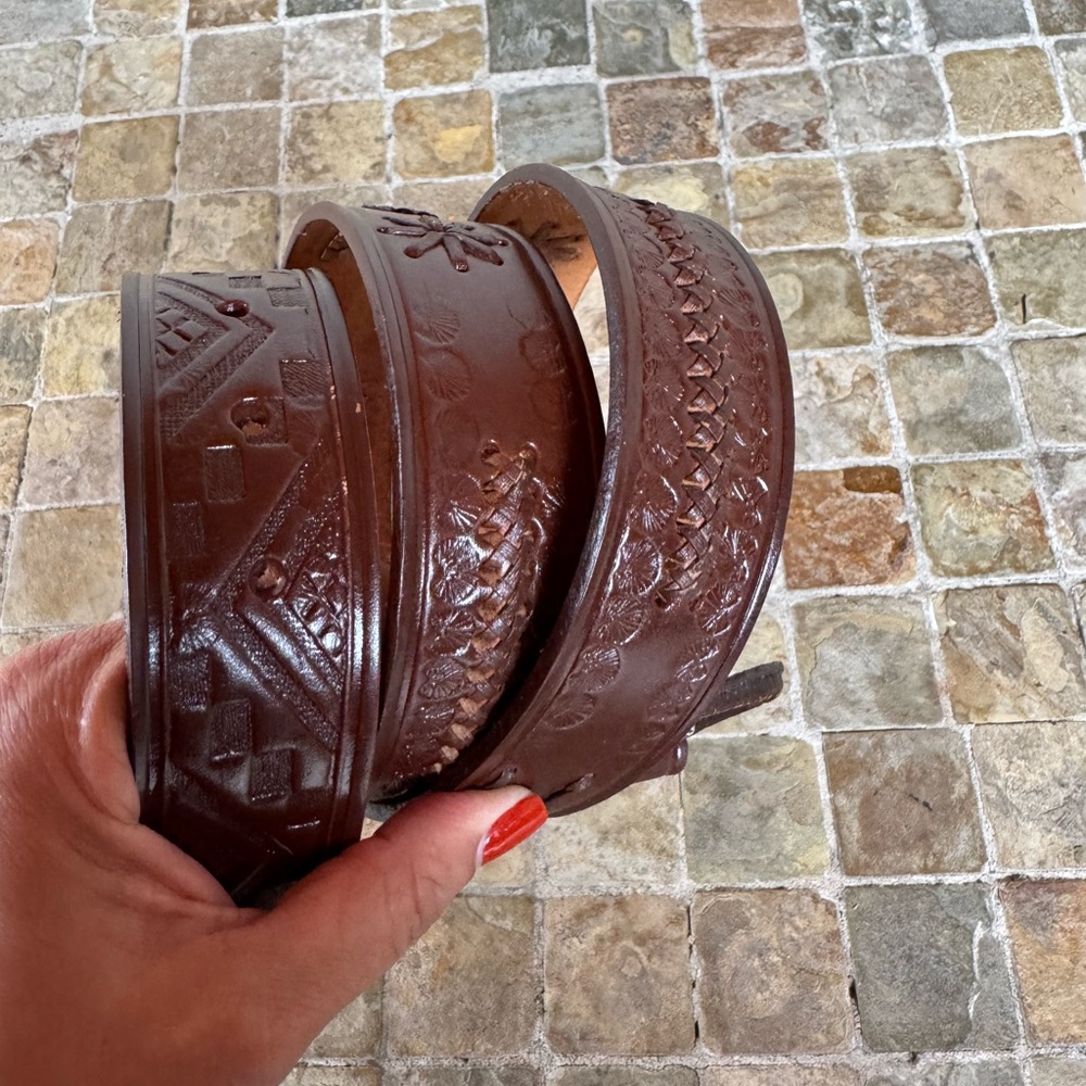 Brown leather belt